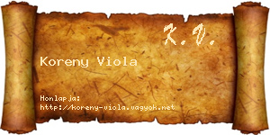 Koreny Viola névjegykártya